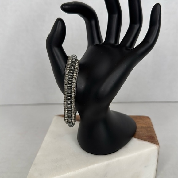 GAP Jewelry - Gap beaded gunmetal gray and silver wrap bracelet